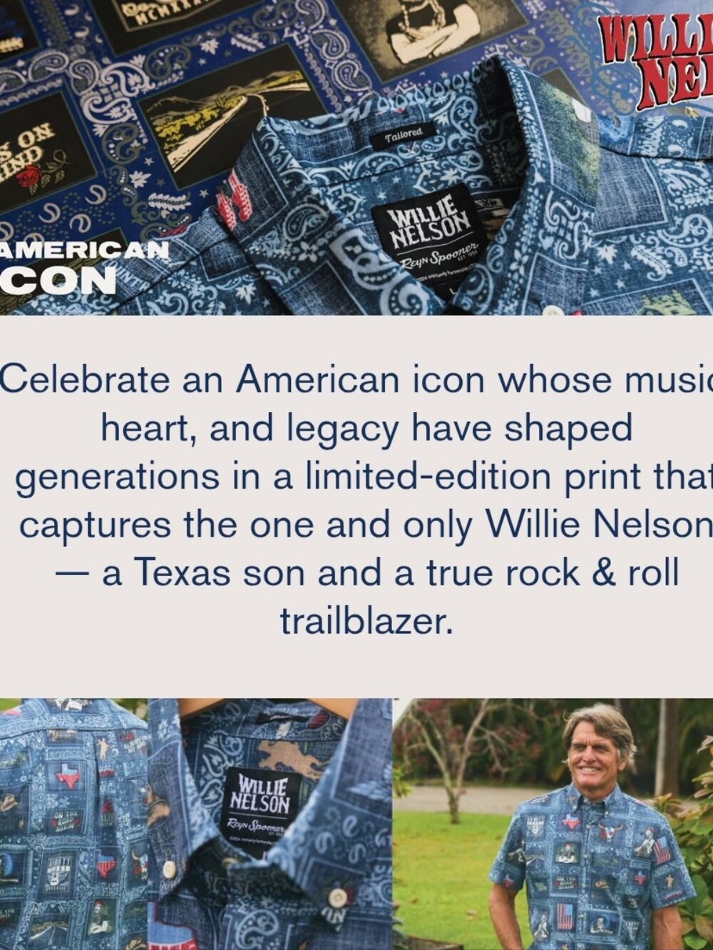 reyn spooner x Willie Nelson Americana Print Short-Sleeve Button-Down Shirt - Picture 13 of 16